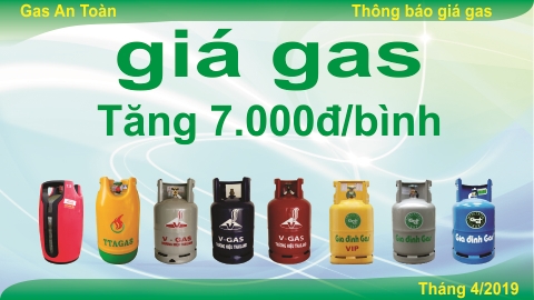 Giá gas Tăng 7.000đ/bình 12kg