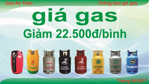 Giá gas giảm 22.500 đồng/bình 12 kg